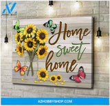 Home Sweet Home Butterfly Wall Art Canvas
