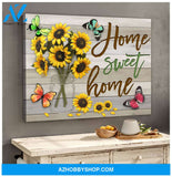 Home Sweet Home Butterfly Wall Art Canvas