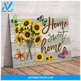 Home Sweet Home Butterfly Wall Art Canvas