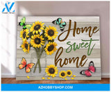 Home Sweet Home Butterfly Wall Art Canvas