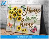 Home Sweet Home Butterfly Wall Art Canvas