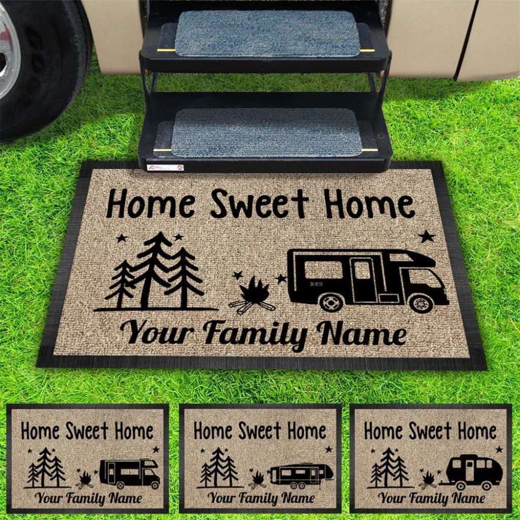 Home Sweet Home Camping Doormats, RV Camping Gift
