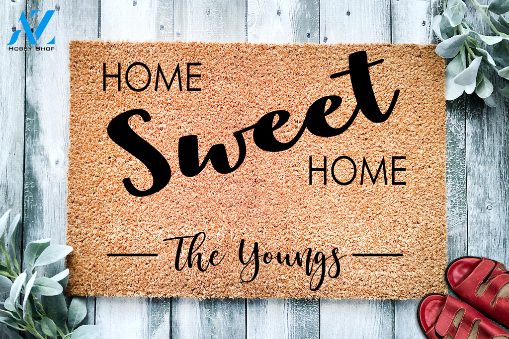 Home Sweet Home Custom Family Name Doormat | Welcome Mat | House Warming Gift