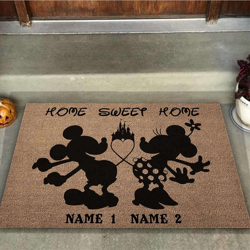 Home Sweet Home Customized Coir Pattern Print Doormat