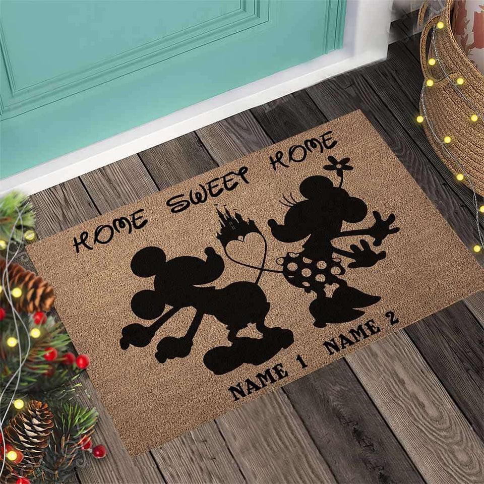 Home Sweet Home Customized Coir Pattern Print Doormat