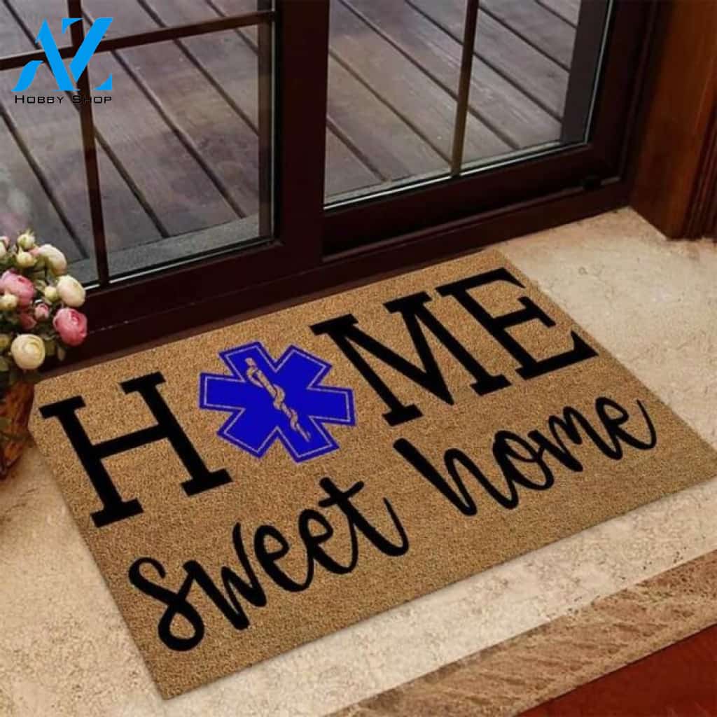 Home Sweet Home EMT Coir Pattern Print Doormat | Welcome Mat | House Warming Gift