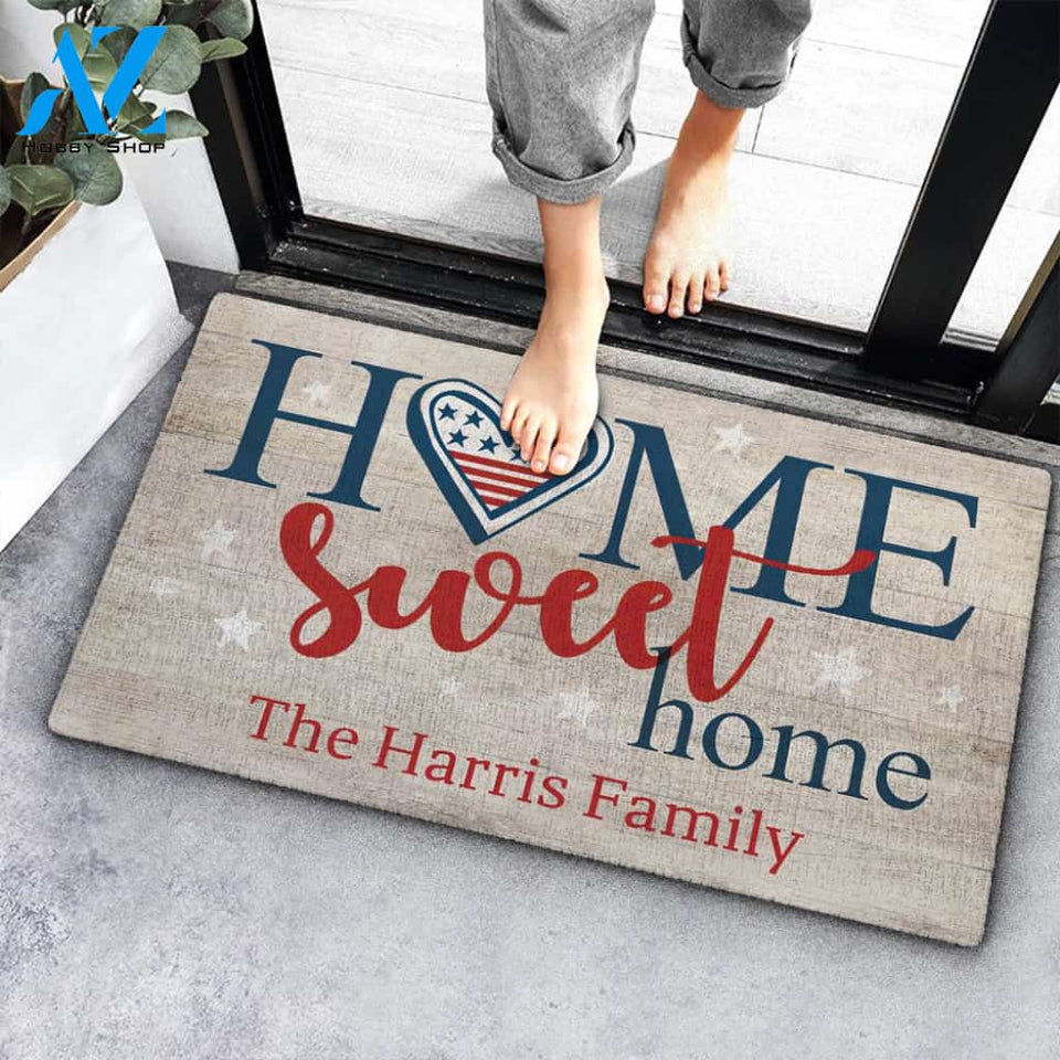 Home Sweet Home Family Name Custom Doormat Personalized Doormat Housewarming Gift Custom Welcome Mat