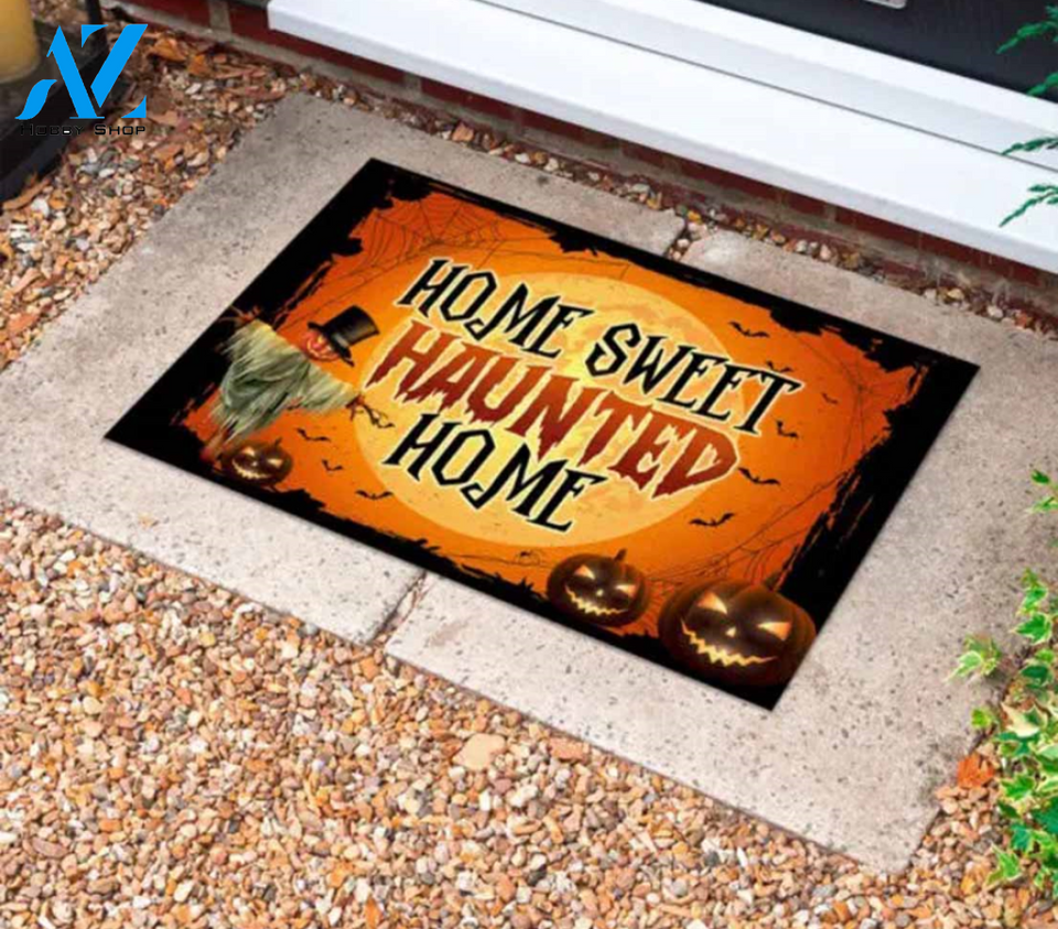 Home Sweet Haunted Home Halloween Doormat Welcome Mat Housewarming Gift Home Decor Funny Doormat Gift For Friend Halloween Day Gift