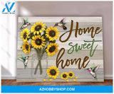 Home Sweet Home - Hummingbird Premium Wall Art Canvas