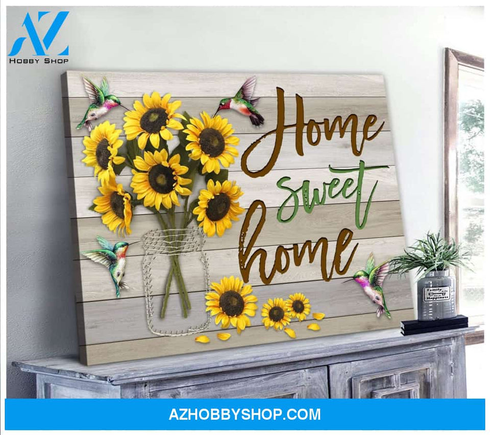 Home Sweet Home Hummingbird Wall Art Canvas
