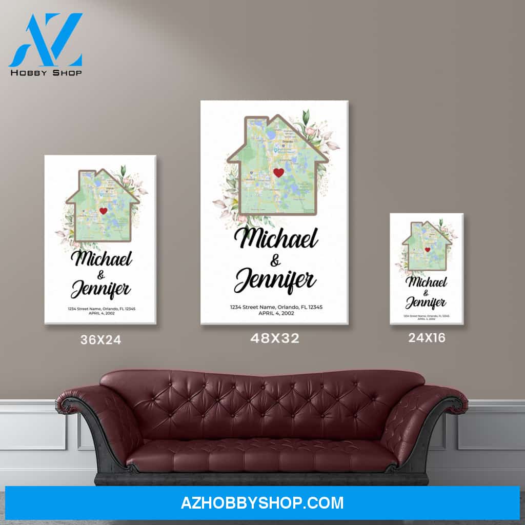 Home Sweet Home Names Premium Canvas