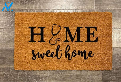 Home Sweet Home - Stethoscope Doormat Welcome Mat House Warming Gift Home Decor Funny Doormat Gift Idea