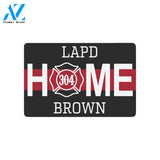 Home Thin Red Line Personalized Doormat 23.6" x 15.7" | Welcome Mat | House Warming Gift
