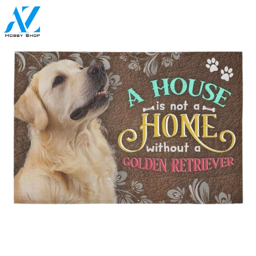 Home Without A Golden Retriever Printed Doormat Home Decor