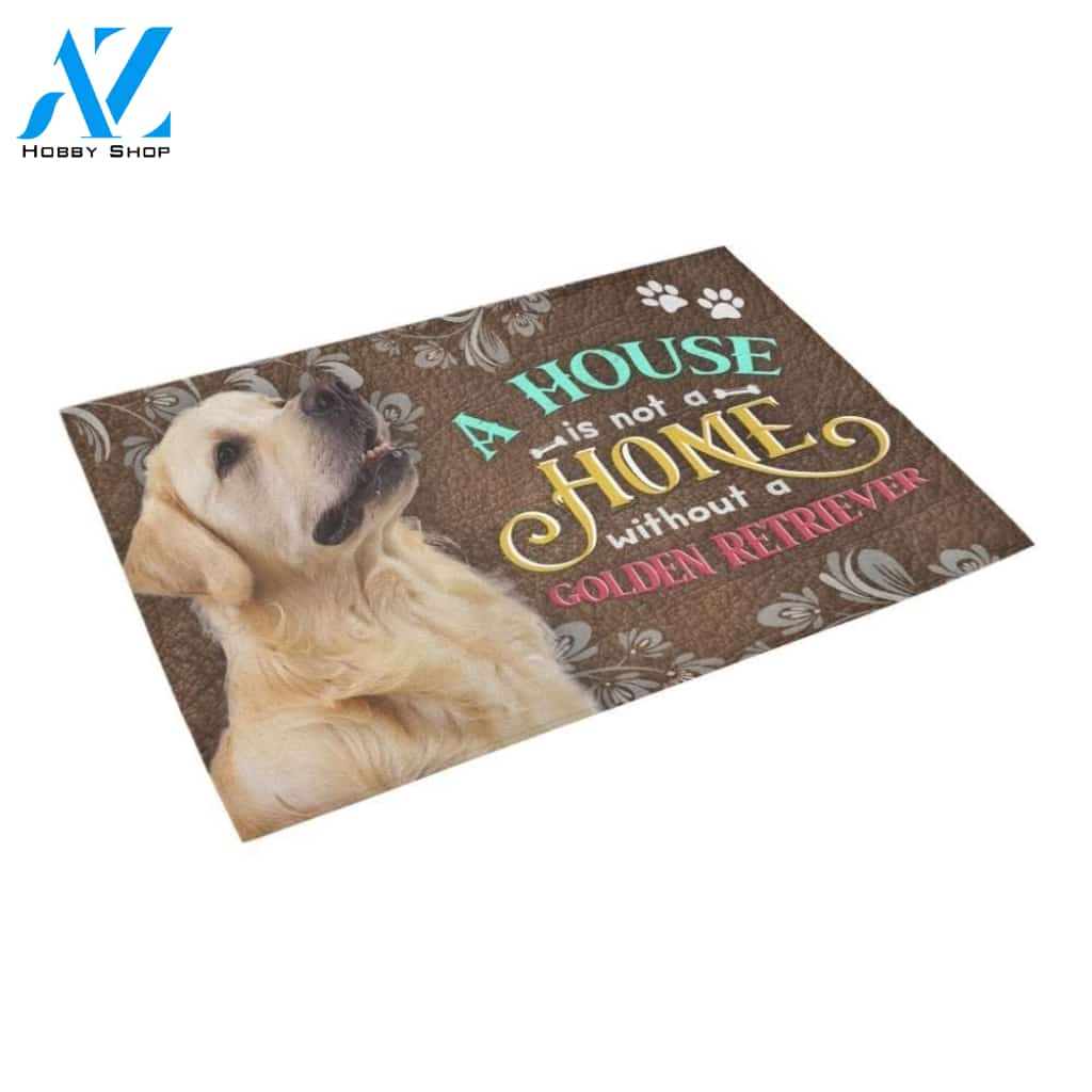 Home Without A Golden Retriever Printed Doormat Home Decor
