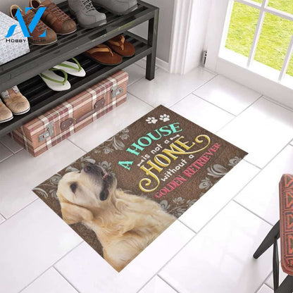 Home Without A Golden Retriever Printed Doormat Home Decor