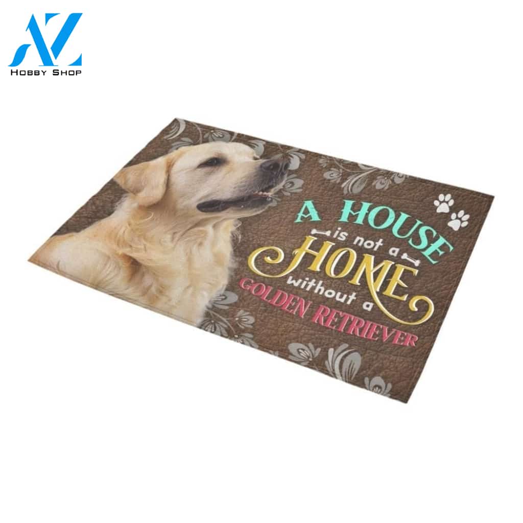Home Without A Golden Retriever Printed Doormat Home Decor