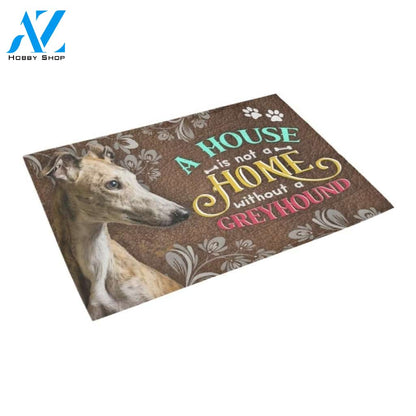 Home Without A Greyhound With Paws Printed Doormat Home Decor