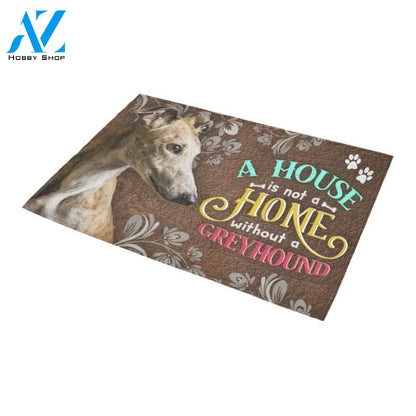 Home Without A Greyhound With Paws Printed Doormat Home Decor