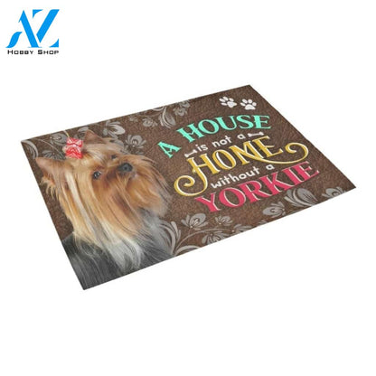 Home Without A Yorkie Pattern Printed Doormat Home Decor