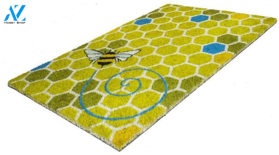 Honeycomb Bee Alone Insect Doormat Indoor and Outdoor Doormat Entrance Rug Sweet Home Decor Housewarming Gift Gift for Bee Lovers Insect Lovers Gift Idea