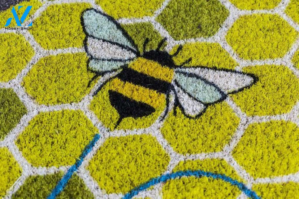 Honeycomb Bee Alone Insect Doormat Indoor and Outdoor Doormat Entrance Rug Sweet Home Decor Housewarming Gift Gift for Bee Lovers Insect Lovers Gift Idea