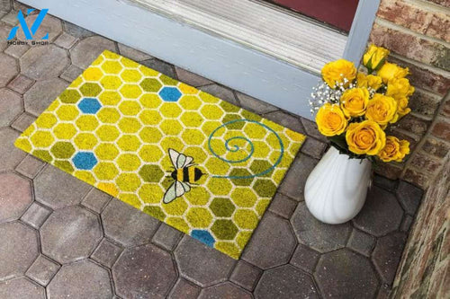 Honeycomb Bee Alone Insect Doormat Indoor and Outdoor Doormat Entrance Rug Sweet Home Decor Housewarming Gift Gift for Bee Lovers Insect Lovers Gift Idea