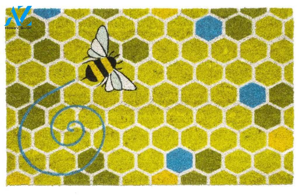 Honeycomb Bee Alone Insect Doormat Indoor and Outdoor Doormat Entrance Rug Sweet Home Decor Housewarming Gift Gift for Bee Lovers Insect Lovers Gift Idea