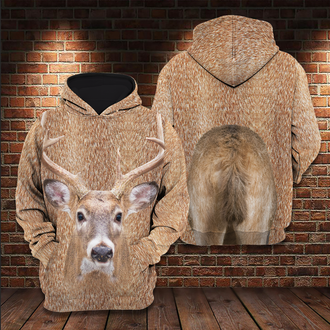Deer Hunting Animal All Over Printed US Unisex Size Hoodie For Deer Lovers US Unisex Size Hoodie