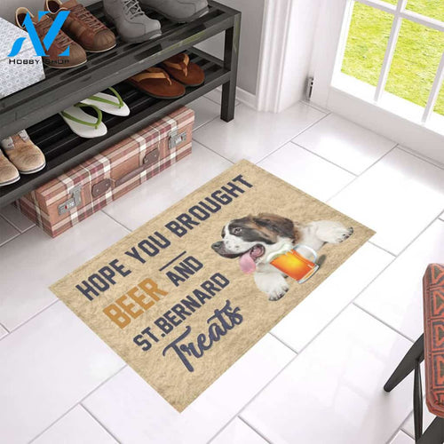 Hope You Bought Beer And ST Bernard Treats Doormat