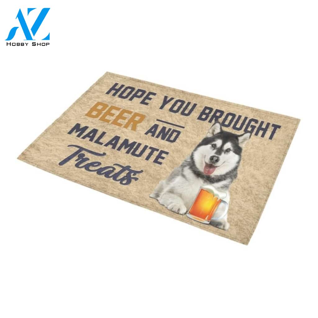 Hope You Brought Beer And Alaskan Manamute Printed Doormat Home Decor