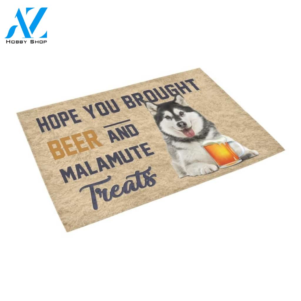 Hope You Brought Beer And Alaskan Manamute Printed Doormat Home Decor