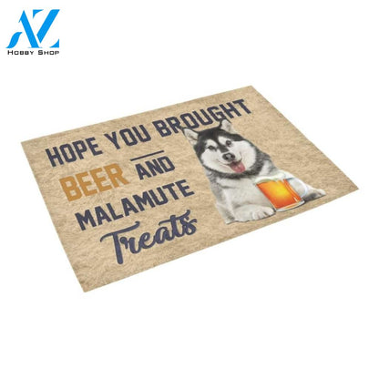 Hope You Brought Beer And Alaskan Manamute Printed Doormat Home Decor