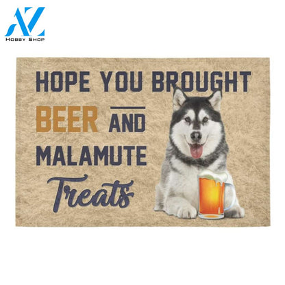 Hope You Brought Beer And Alaskan Manamute Printed Doormat Home Decor