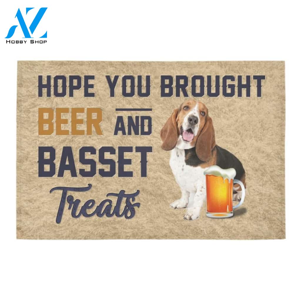 Hope You Brought Beer And Basset Hound Treats Printed Doormat Home Decor