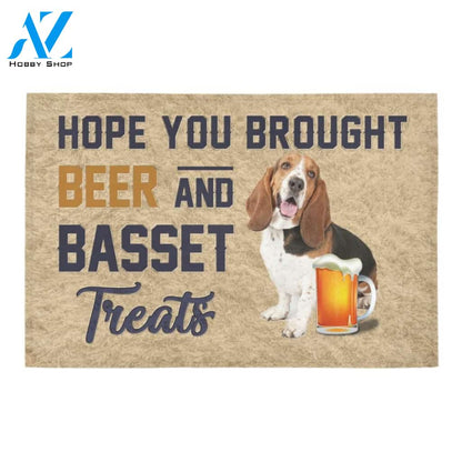 Hope You Brought Beer And Basset Hound Treats Printed Doormat Home Decor