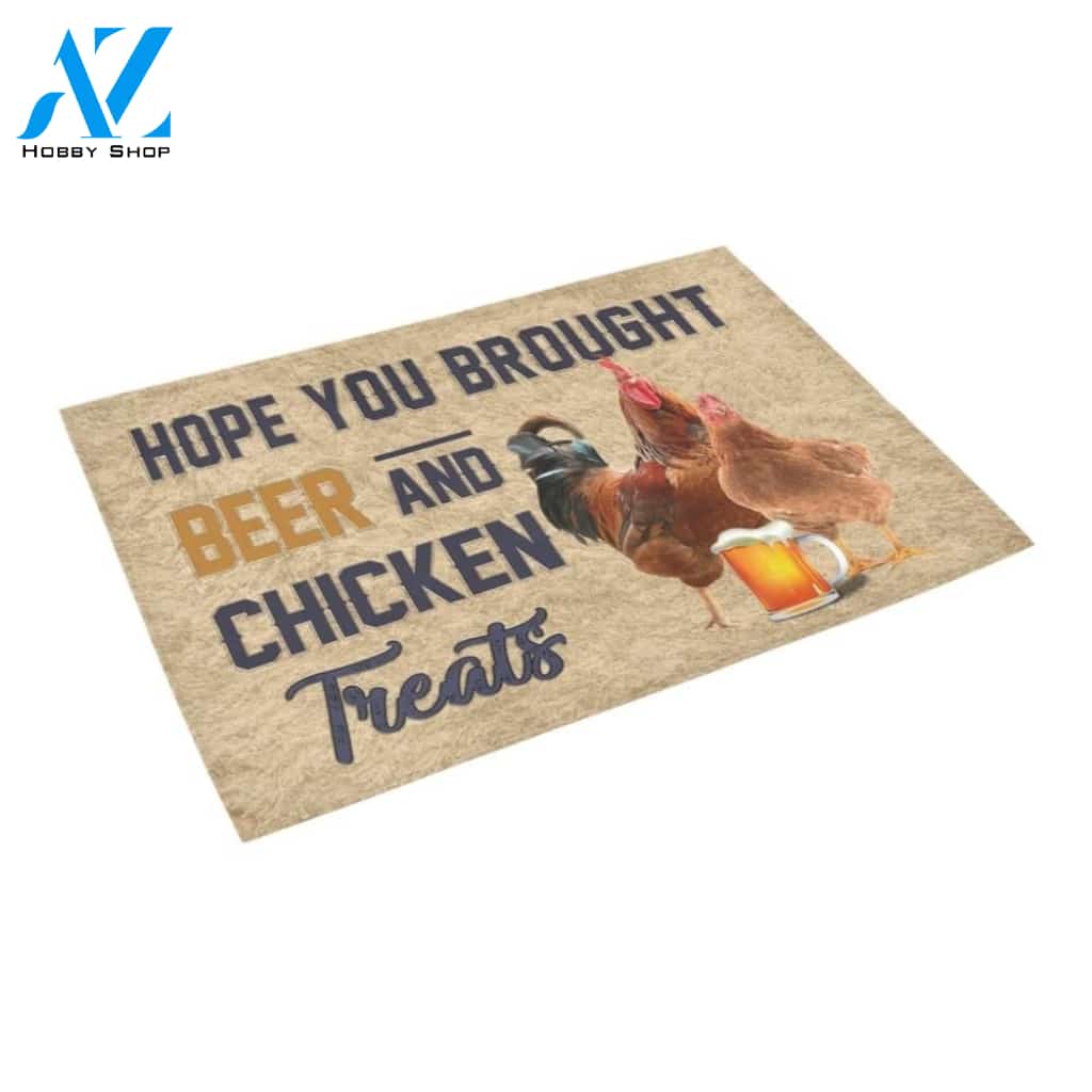 Hope You Brought Beer And Chicken Printed Doormat Home Decor