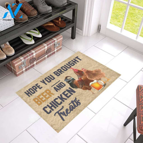 Hope You Brought Beer And Chicken Treats Doormat Welcome Mat Housewarming Gift Home Decor Funny Doormat Best Gift Idea For Family Birthday Gift