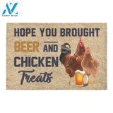 Hope You Brought Beer And Chicken Treats Doormat Welcome Mat Housewarming Gift Home Decor Funny Doormat Best Gift Idea For Family Birthday Gift
