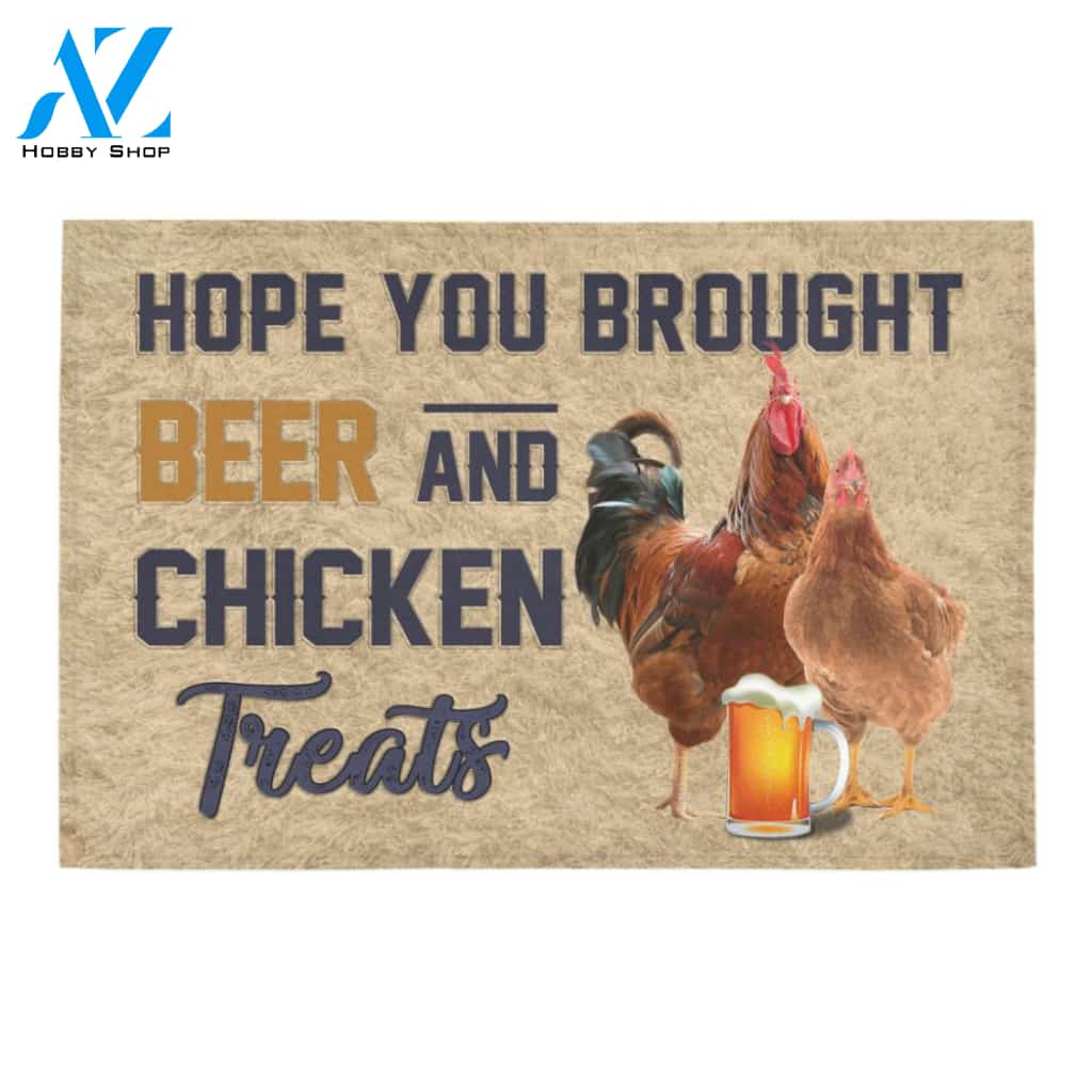 Personalized Name Family House Hope You Brought Beer And Chicken Treats Doormat Welcome Mat Housewarming Gift Home Decor Funny Doormat Best Gift Idea For Family Birthday Gift