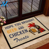 Personalized Name Family House Hope You Brought Beer And Chicken Treats Doormat Welcome Mat Housewarming Gift Home Decor Funny Doormat Best Gift Idea For Beer Lovers