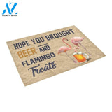 Hope You Brought Beer And Couple Flamingo Printed Doormat Home Decor