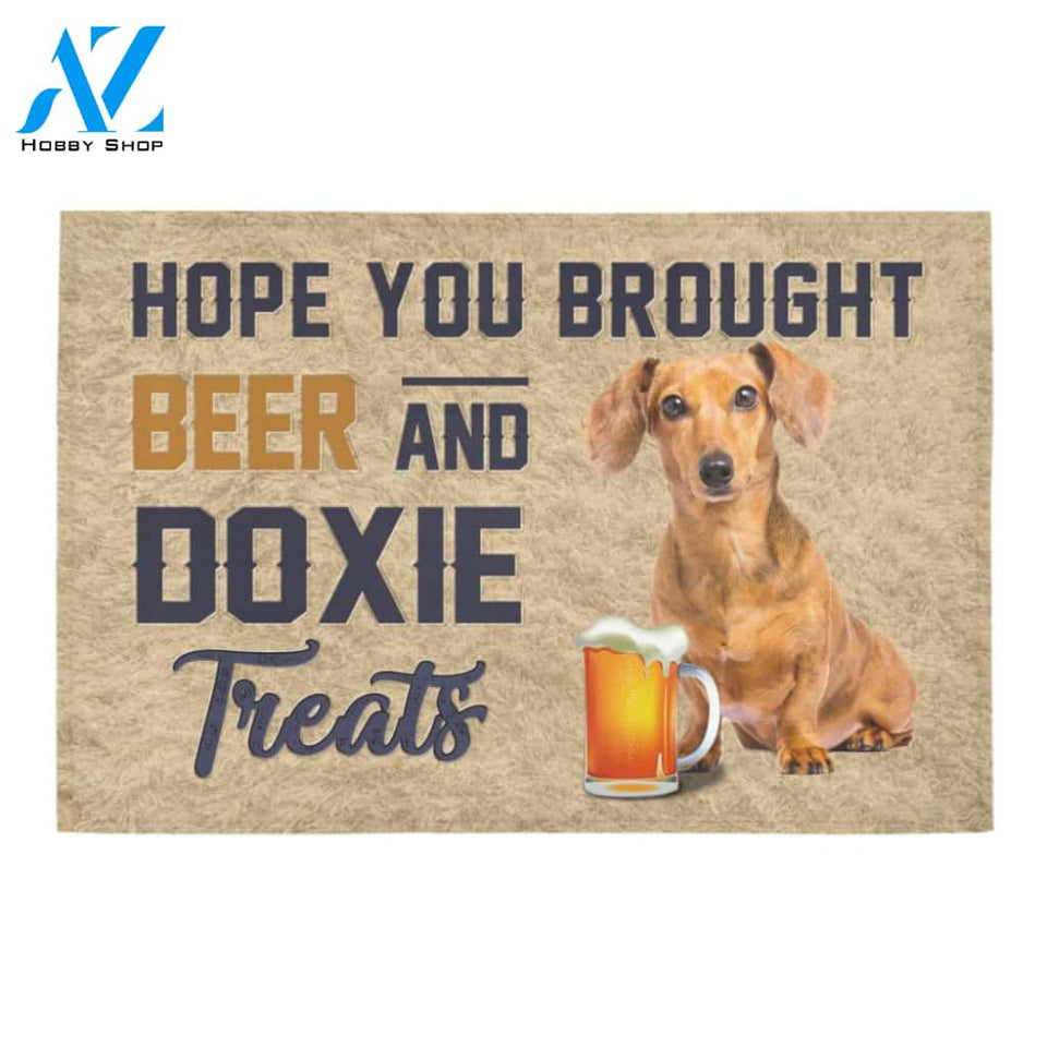 Personalized Name Family House Hope You Brought Beer And Doxie Treats Doormat Welcome Mat Housewarming Gift Home Decor Funny Doormat Best Gift Idea For Family Birthday Gift