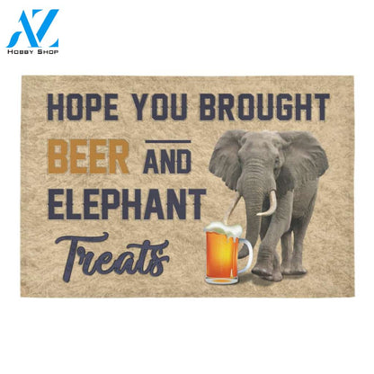 Hope You Brought Beer And Elephant Treats Doormat Welcome Mat Housewarming Gift Home Decor Funny Doormat Best Gift Idea For Family Birthday Gift