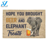 Personalized Name Family House Hope You Brought Beer And Elephant Treats Doormat Welcome Mat Housewarming Gift Home Decor Funny Doormat Best Gift Idea For Family Birthday Gift