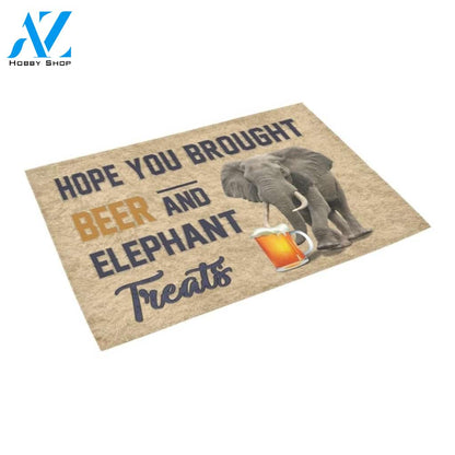 Hope You Brought Beer And Elephant Treats Printed Doormat Home Decor