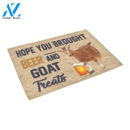Hope You Brought Beer And Goat Printed Doormat Home Decor