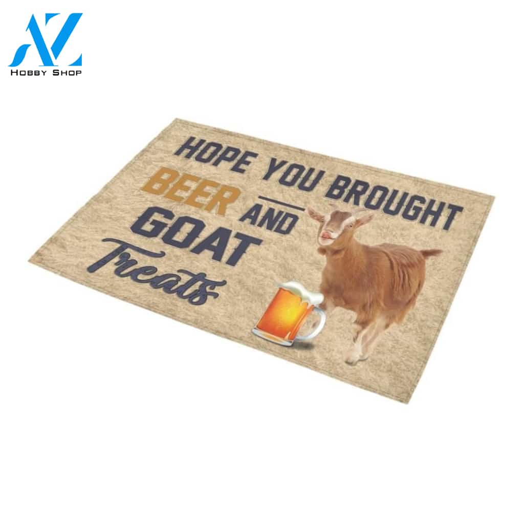 Hope You Brought Beer And Goat Printed Doormat Home Decor
