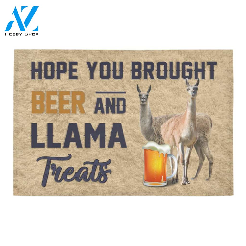 Hope You Brought Beer And Llama Treats Doormat Welcome Mat Housewarming Gift Home Decor Funny Doormat Best Gift Idea For Family Birthday Gift