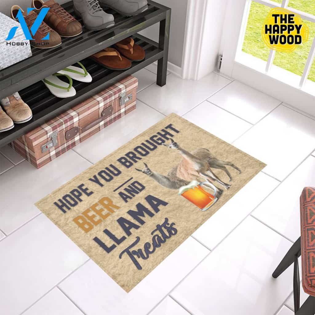 Hope You Brought Beer And Llama Treats Doormat